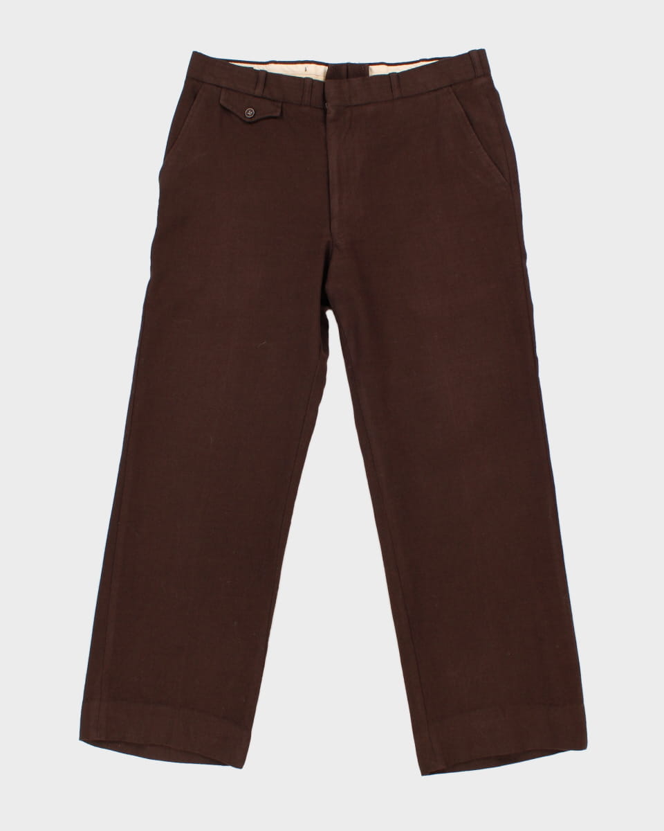 Vintage 70s/80s Stylemaster Slacks Brown Wool Trousers - W36 L28