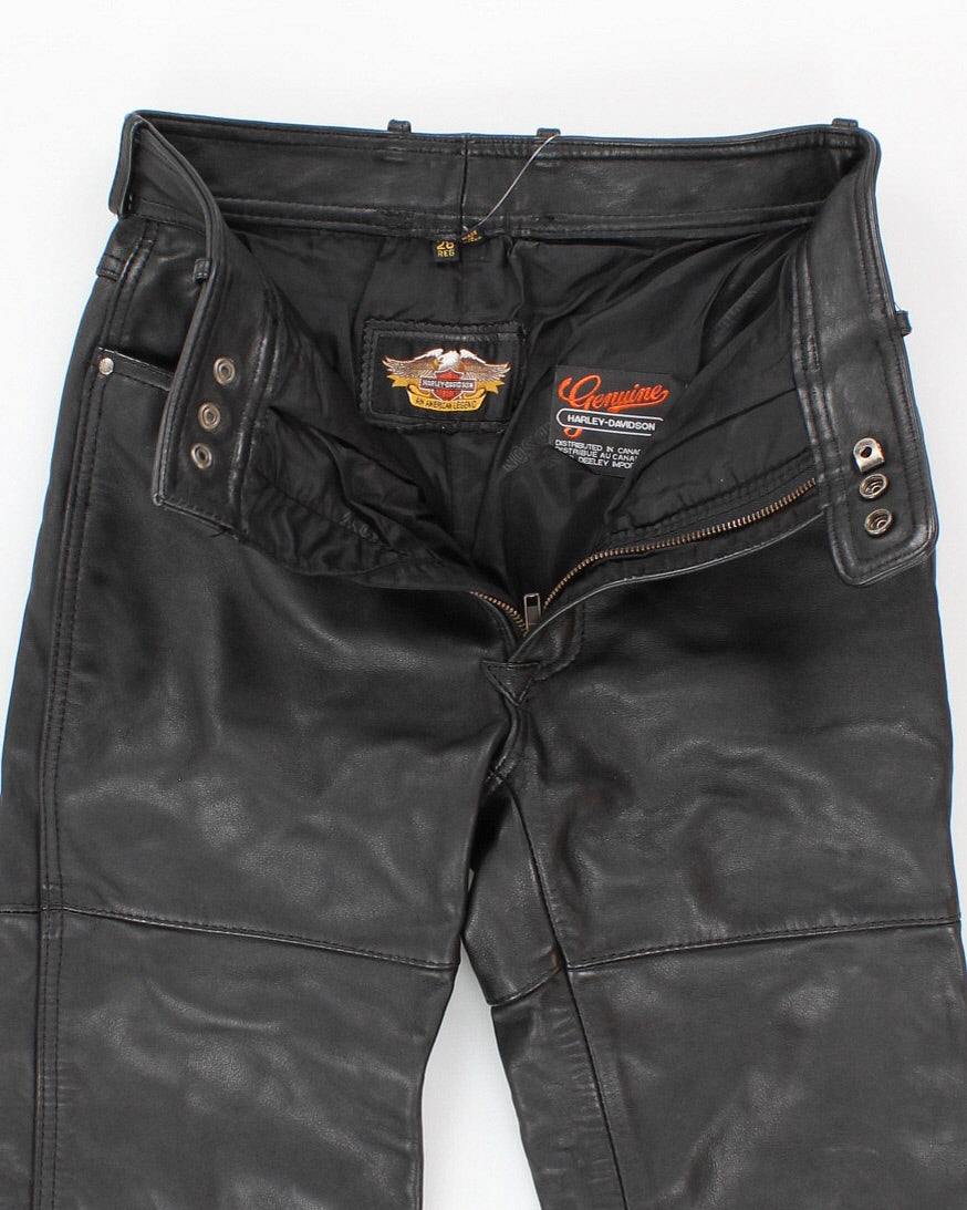 Vintage 90s Harley Davidson Leather Trousers - W28 L29
