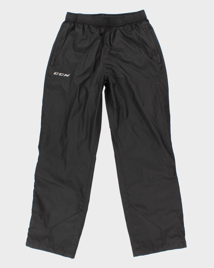 Mens Black Lined CCM Tracksuit Trousers - S