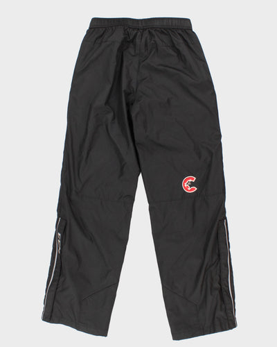 Mens Black Lined CCM Tracksuit Trousers - S