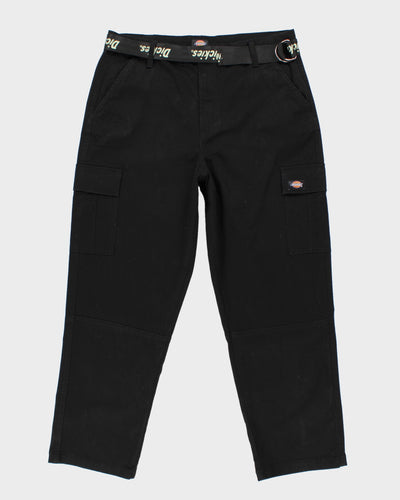Dickies Black Belted Cargo Trousers - W36 L27