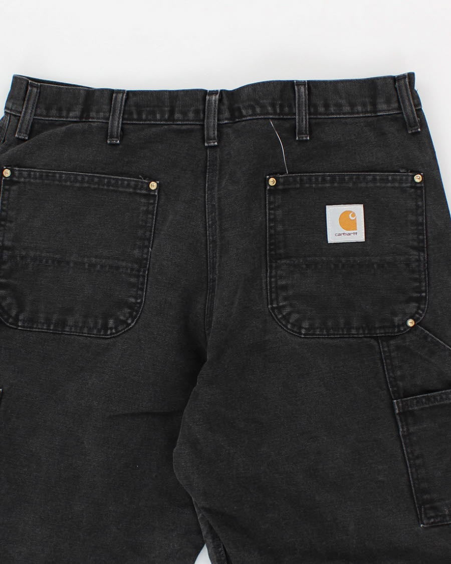 Vintage Carhartt Double Knee Black Work Wear Trousers W42 L30 Rokit