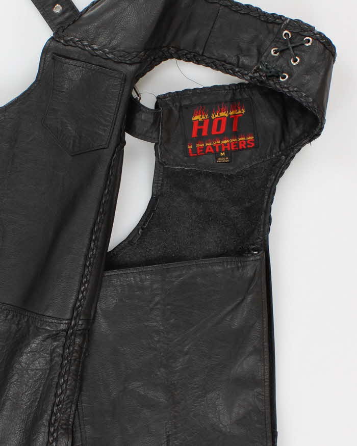 Mens black leather chaps store