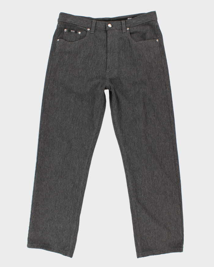 Mens Grey Boss Corduroy Trousers - W32 L30