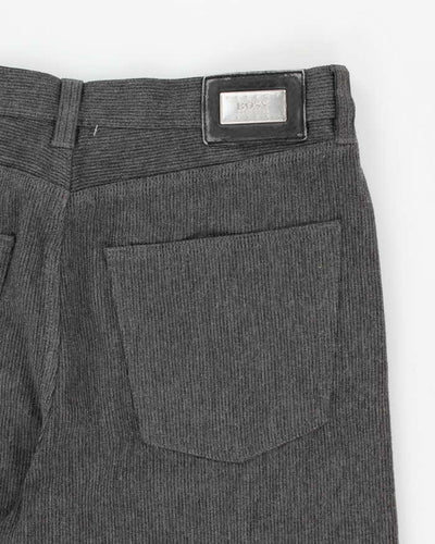 Mens Grey Boss Corduroy Trousers - W32 L30