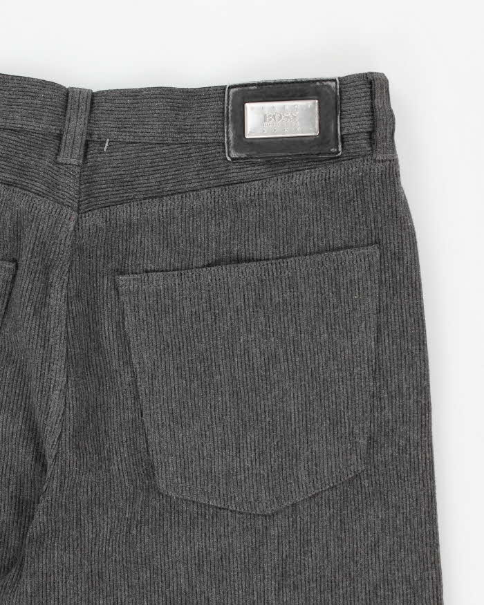 Mens Grey Boss Corduroy Trousers - W32 L30