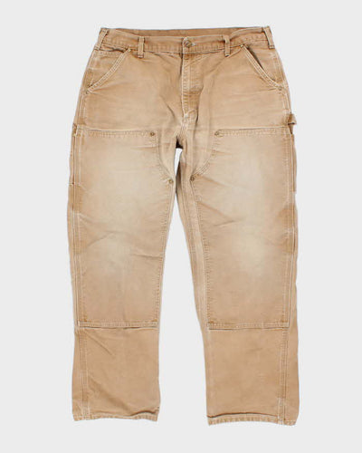 Vintage Carhartt Double Knee Faded Beige Workwear Trousers - W36 L30