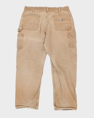 Vintage Carhartt Double Knee Faded Beige Workwear Trousers - W36 L30