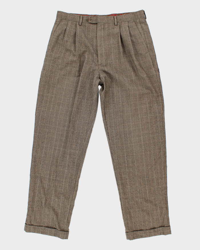 00s Lauren Ralph Lauren Wool Houndstooth Trousers - W34 L32