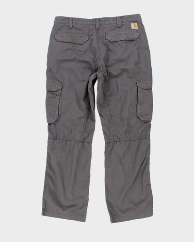 00s Carhartt Grey Cargo Workwear Trousers - W36 L30