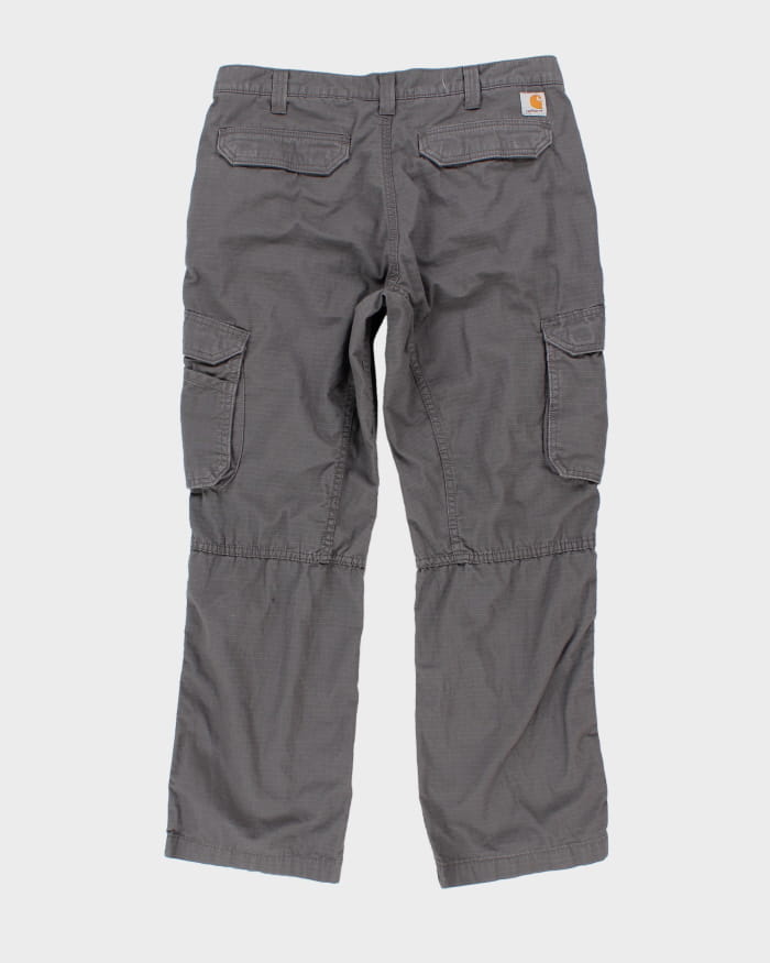 00s Carhartt Grey Cargo Workwear Trousers - W36 L30