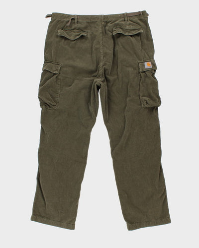 00s Carhartt Green Corduroy Trousers - W38 L32