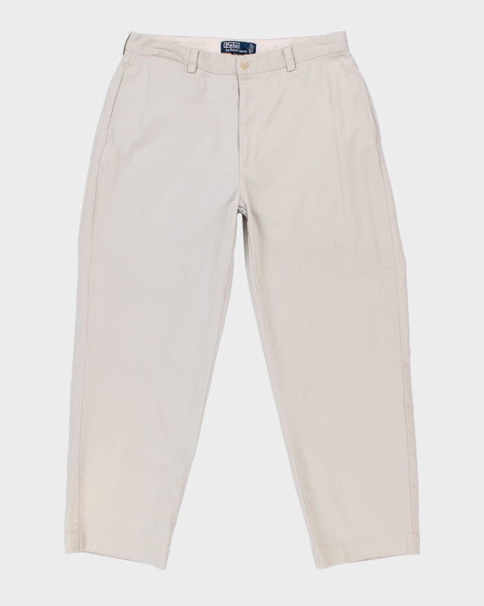 Vintage 90s Polo by Ralph Lauren Cream Trousers - W36 L29
