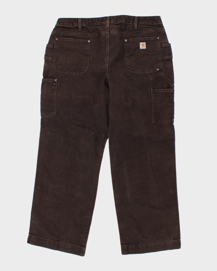 Vintage Carhartt Brown Double Knee Workwear Trousers - W36 L30 – Rokit