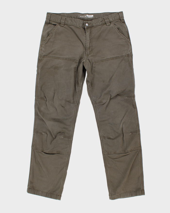 Carhartt Khaki Double Knee Carpenter Work Trousers - W36 L31