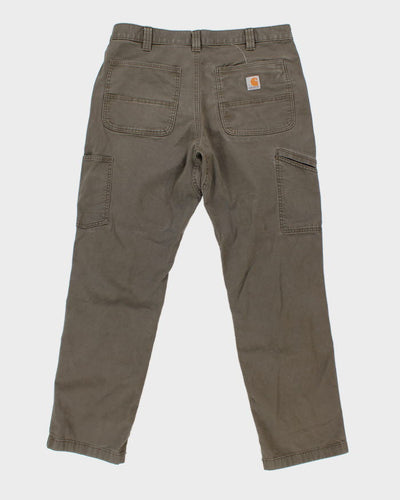 Carhartt Khaki Double Knee Carpenter Work Trousers - W36 L31