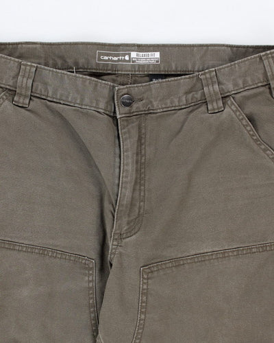 Carhartt Khaki Double Knee Carpenter Work Trousers - W36 L31