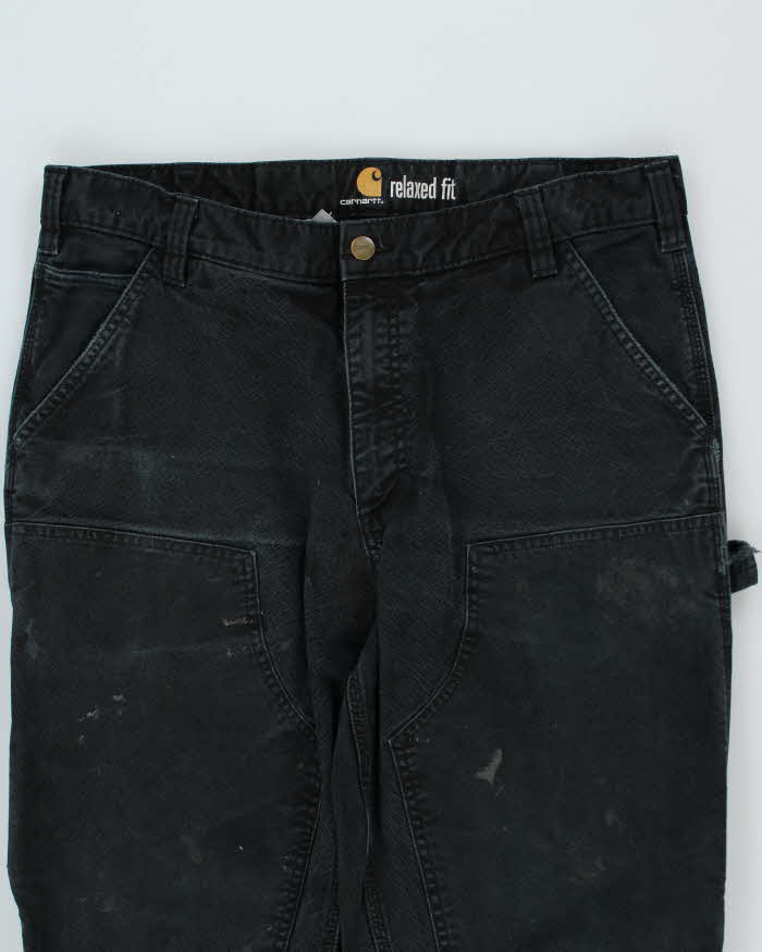 Vintage Carhartt Double Knee Black Workwear Trousers - W36 L33 – Rokit