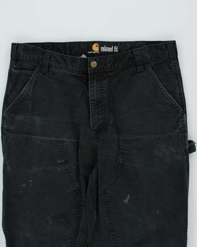 Vintage Carhartt Double Knee Black Workwear Trousers - W36 L33