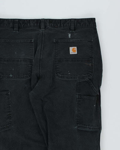 Vintage Carhartt Double Knee Black Workwear Trousers - W36 L33