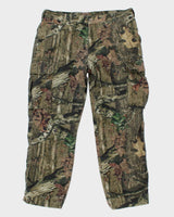 Y2k 00s Red Head Real Tree Camouflage Fleece Lined Trousers