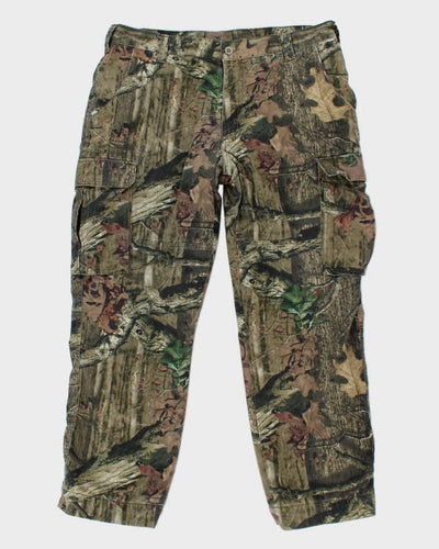 Y2k 00s Red Head Real Tree Camouflage Fleece Lined Trousers