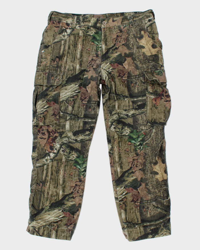 Y2k 00s Red Head Real Tree Camouflage Fleece Lined Trousers