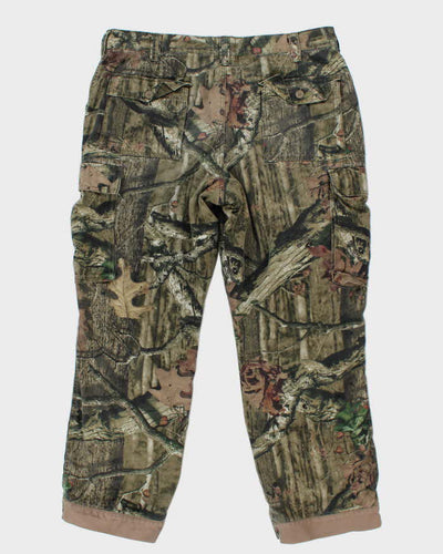 Y2k 00s Red Head Real Tree Camouflage Fleece Lined Trousers