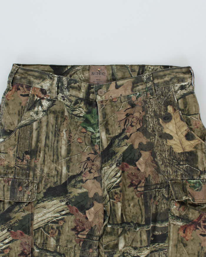 Y2k 00s Red Head Real Tree Camouflage Fleece Lined Trousers