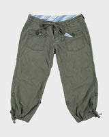 Y2k 00s Khaki Capri Trousers - W32