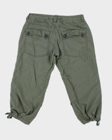 Y2k 00s Khaki Capri Trousers - W32