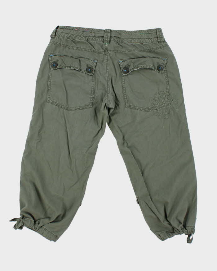 Y2k 00s Khaki Capri Trousers - W32
