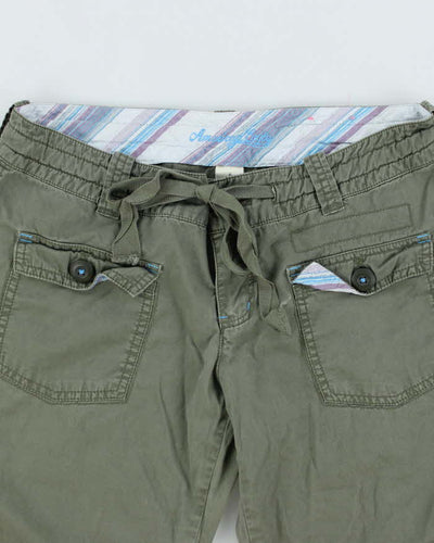Y2k 00s Khaki Capri Trousers - W32