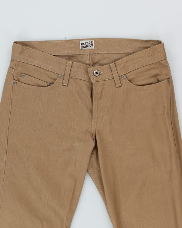 Naked &amp; Famous Weird Guy Beige Selvedge Chino - W34 L35