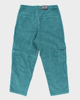 Y2k 00s Frosted Cord Cargo Trousers - W38 L30