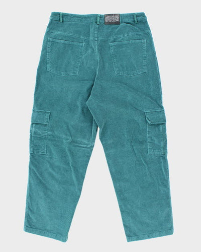 Y2k 00s Frosted Cord Cargo Trousers - W38 L30