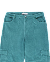 Y2k 00s Frosted Cord Cargo Trousers - W38 L30