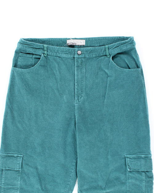 Y2k 00s Frosted Cord Cargo Trousers - W38 L30
