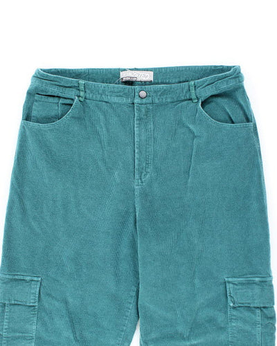 Y2k 00s Frosted Cord Cargo Trousers - W38 L30