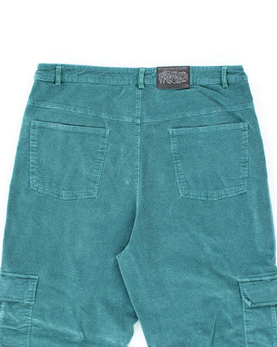 Y2k 00s Frosted Cord Cargo Trousers - W38 L30