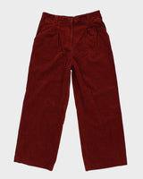 APC Pleated Wide Leg Corduroy Trousers - W28 L27