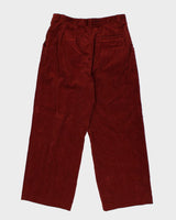 APC Pleated Wide Leg Corduroy Trousers - W28 L27