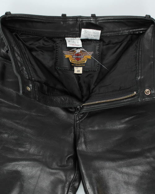 Vintage 90's Harley Davidson Leather Trousers - W26 L29