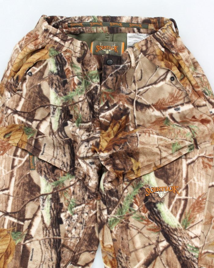 Vintage 2000's Real Tree Camo Fleece Heavyweight Adjustable Trousers - L