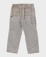 Vintage 90s Carhartt Faded Brown Workwear Trousers - W36 L30
