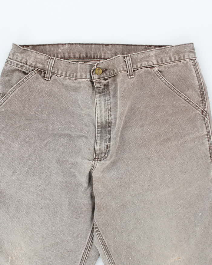 Vintage 90s Carhartt Faded Brown Workwear Trousers - W36 L30