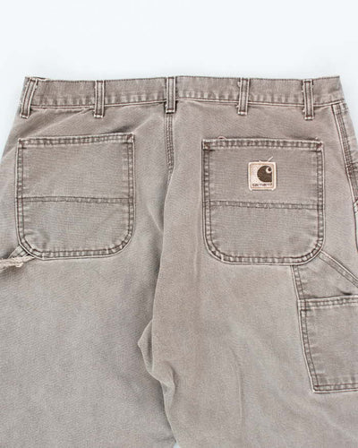 Vintage 90s Carhartt Faded Brown Workwear Trousers - W36 L30