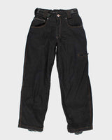 Vintage Y2K Ocean Earth Dark Wash Denim Baggy Ski Trousers - W32 L31
