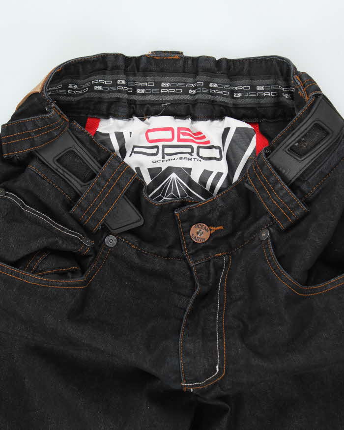 Vintage Y2K Ocean Earth Dark Wash Denim Baggy Ski Trousers - W32 L31
