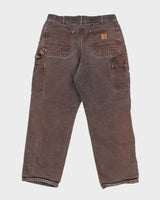 Vintage Carhartt Double Knee Faded Carpenter Trousers - W32 L28
